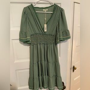 Max Studio Green Printed Dress (Small)
